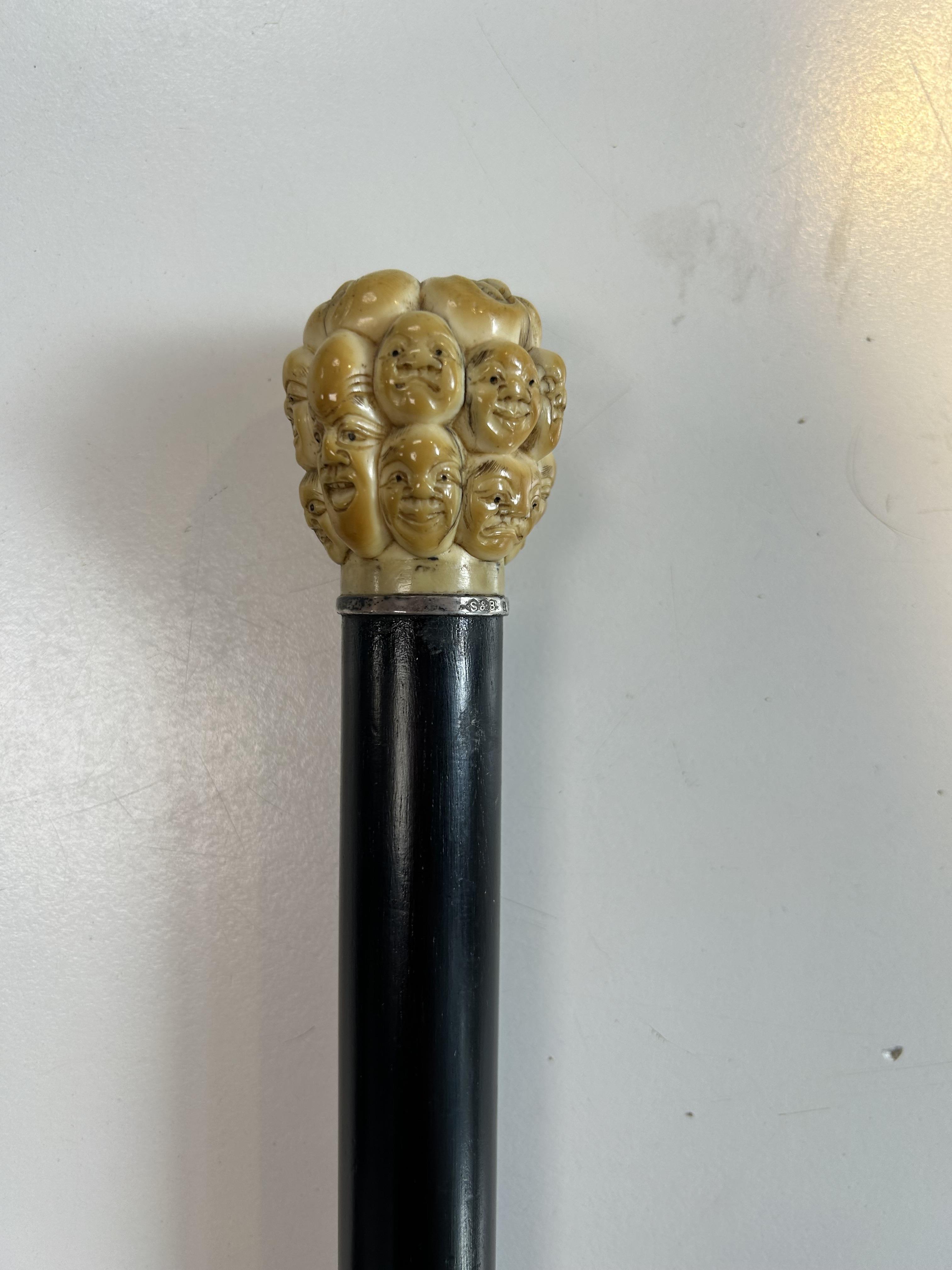 An Edwardian novelty walking cane - Image 2 of 4