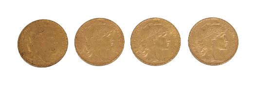 France. Third Republic, Four gold 20 Francs, 1906 (4)