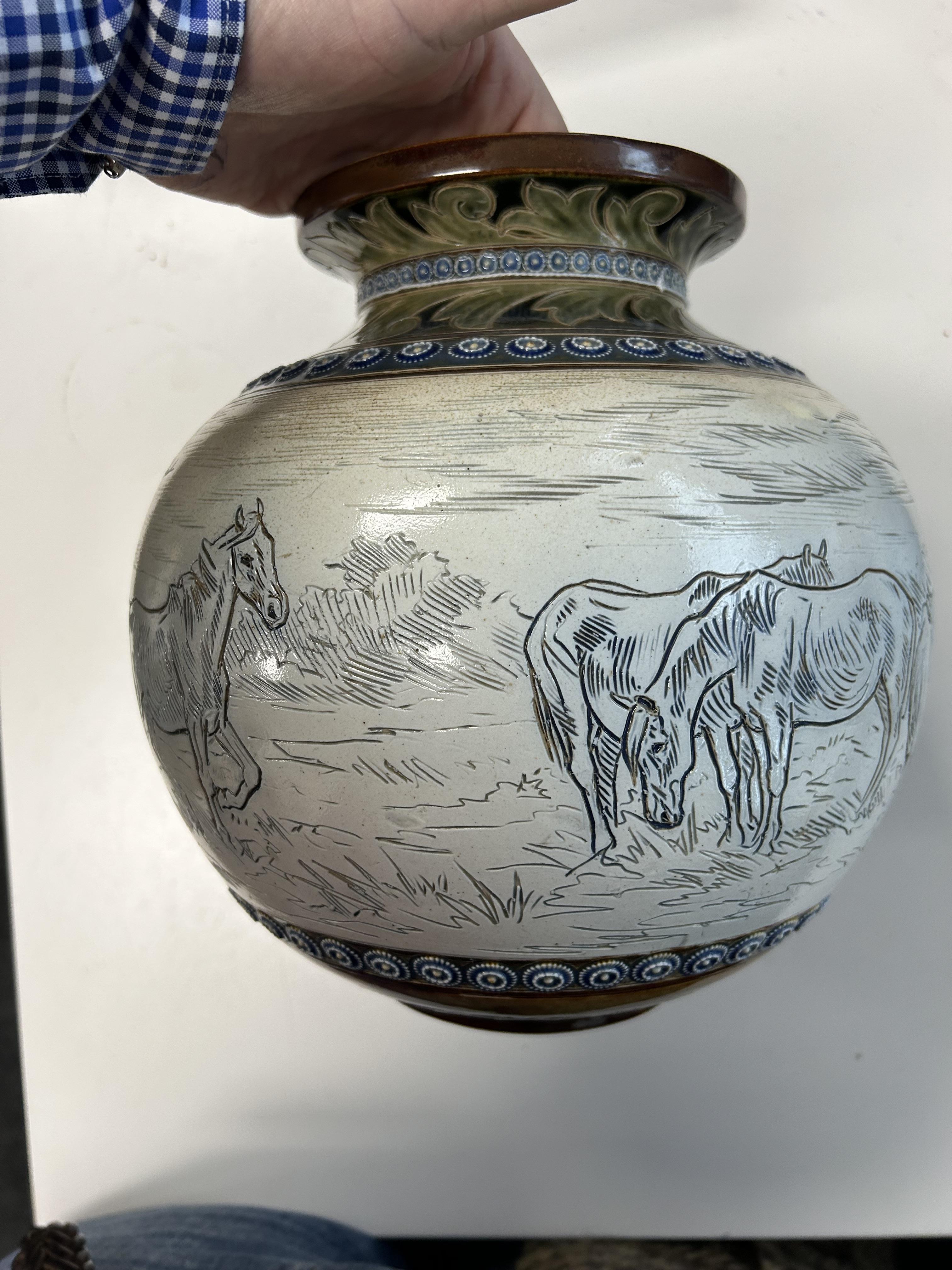 Hannah Bolton Barlow (1851-1916) A Doulton Lambeth stoneware vase - Image 6 of 8