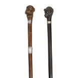 Two late 19th century novelty walking canes