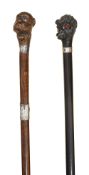 Two late 19th century novelty walking canes