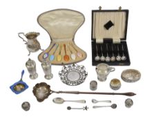 A George II silver punch ladle and other silver