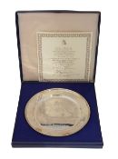 An Elizabeth II limited edition silver commemorative plate