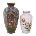 A Japanese Meiji period cloisonne vase and another