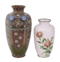 A Japanese Meiji period cloisonne vase and another