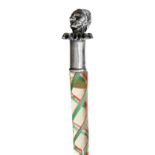 An Italian novelty silver topped Murano walking cane by G. Cenedese