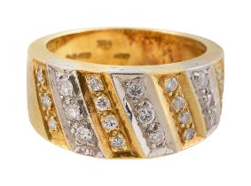 A 1960s diamond, yellow and white gold ring