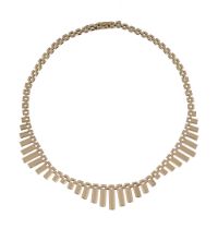 A 9ct gold fringe necklace