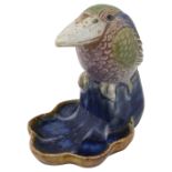 A Royal Doulton Lambeth stoneware pin tray in the from of a kookaburra