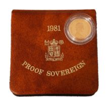 An Elizabeth II gold proof full sovereign, 1981