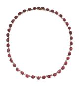 A early/mid 19th century garnet flexible link necklace