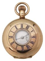 A 9ct gold lady's half hunter pocket watch