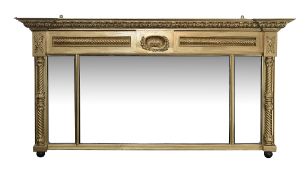 A William IV giltwood and gesso overmantel mirror