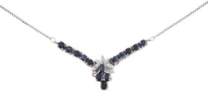 A sapphire and diamond necklace