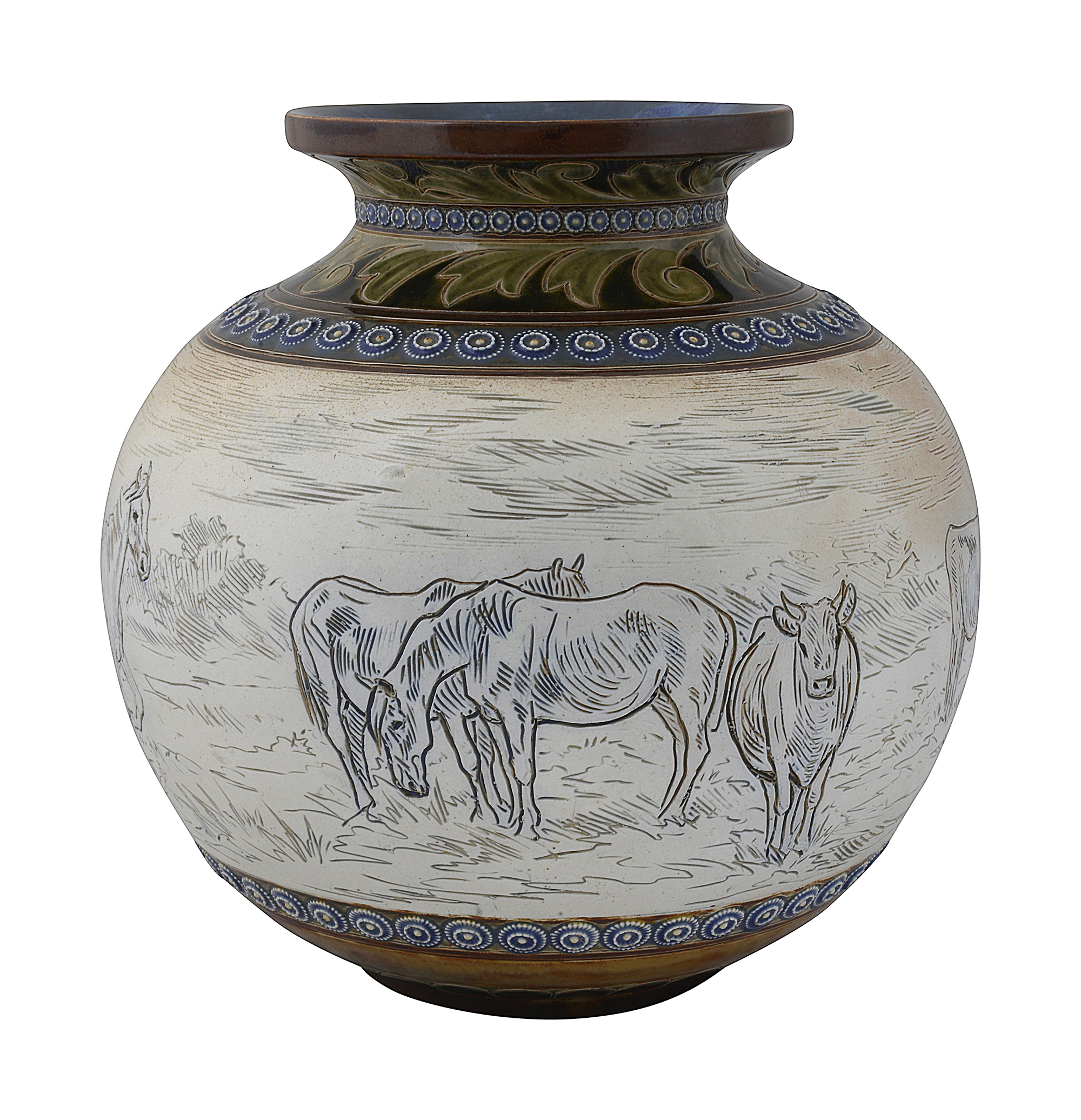 Hannah Bolton Barlow (1851-1916) A Doulton Lambeth stoneware vase - Image 2 of 8