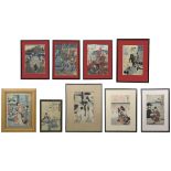 A collection of 19th century Japanese woodblock prints (9)