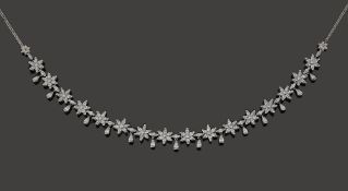 A diamond flexible cluster necklace