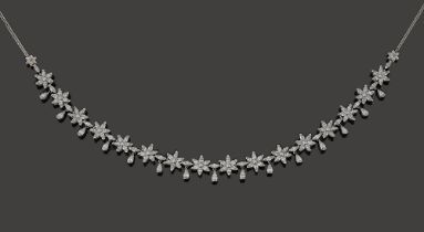 A diamond flexible cluster necklace