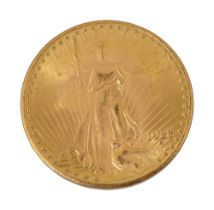 An American 1928 $20 dollar double eagle Saint Gaudens gold coin