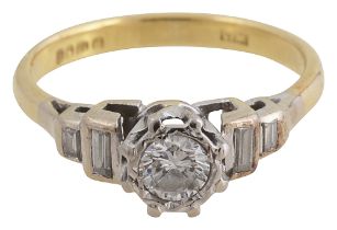 An 18ct gold and diamond single stone ring