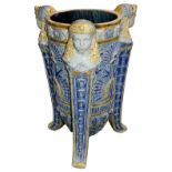 A late 19th century English Egyptian Revival stoneware jardiniere or stick stand