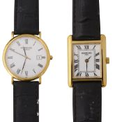 A Raymond Weil gentlemans' and lady's gold plated quart wristwatches