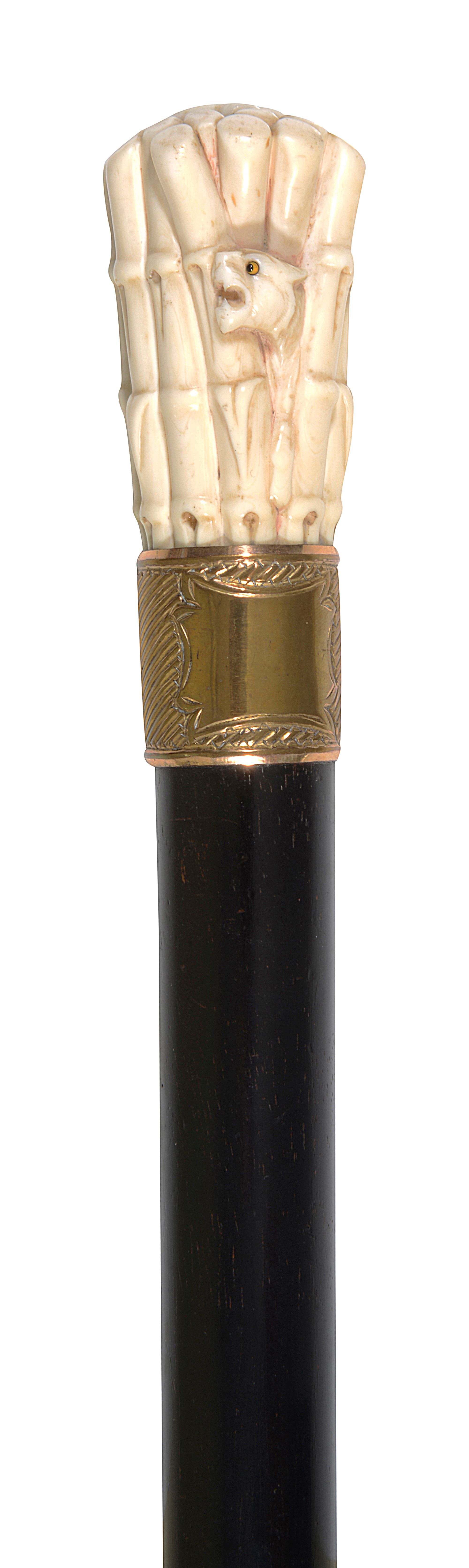 A late Victorian novelty walking cane