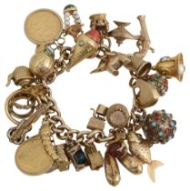 A 9ct gold charm bracelet