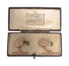 A set of cufflinks (previously buttons) prob 9ct