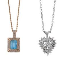 Two gem set pendants