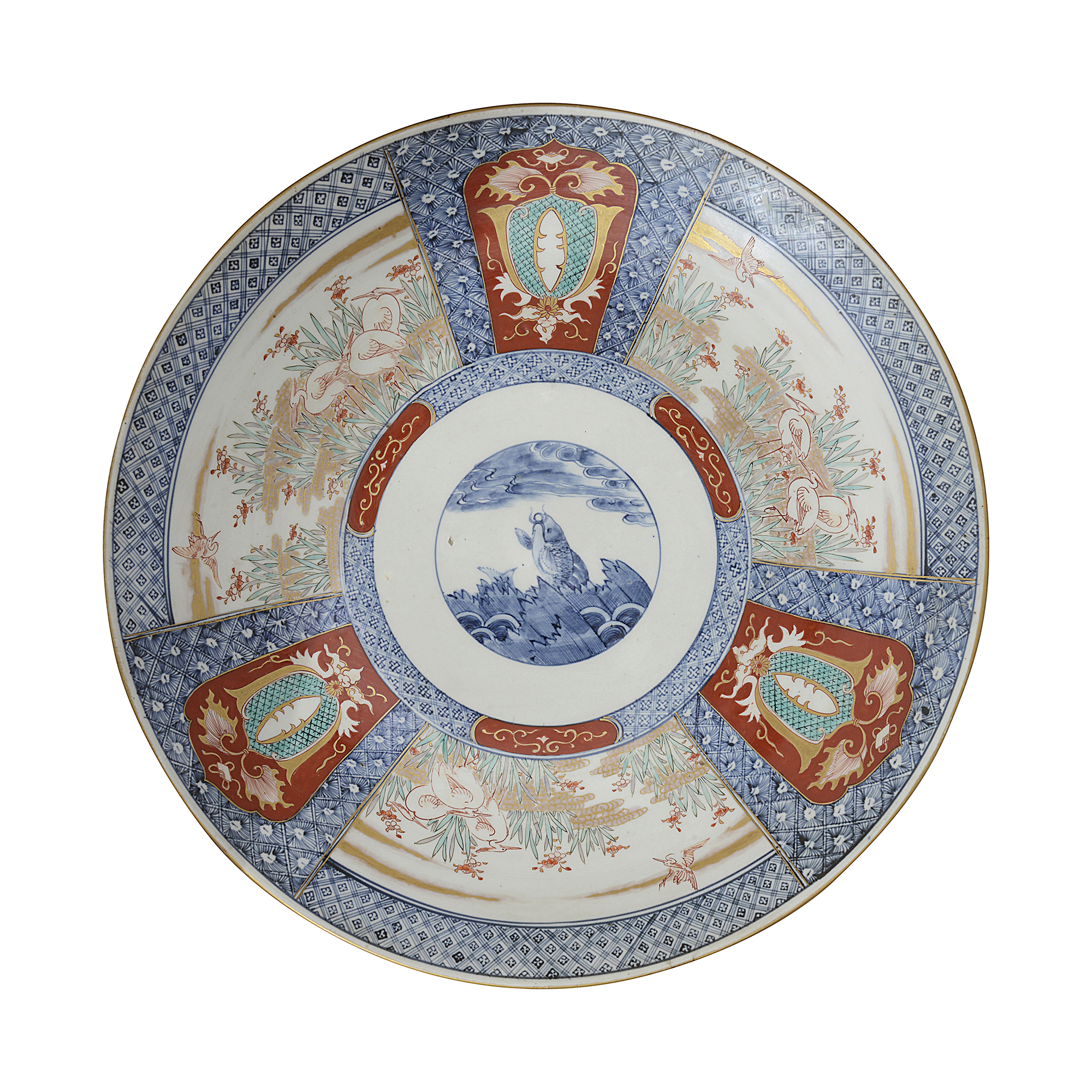 A large late 19th century Japanese Meiji period Imari charger