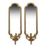 A pair of Victorian giltwood and gesso girandole mirror