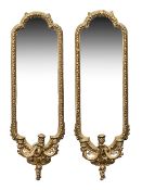 A pair of Victorian giltwood and gesso girandole mirror