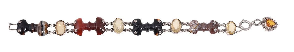 Scottish hardstone and citrine bracelet