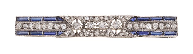 An early 20th century diamond-set bar brooch