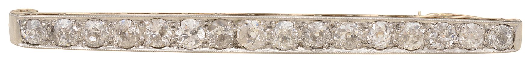 An early 20th diamond-set bar brooch