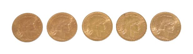 France. Third Republic, Five gold 20 Francs, 1907 (5)