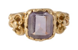 An early Victorian gem-set yellow gold ring