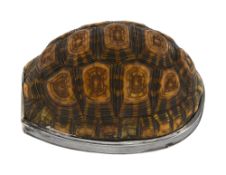 A George III silver mounted Star Tortoise shell carapace snuff box