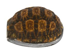 A George III silver mounted Star Tortoise shell carapace snuff box