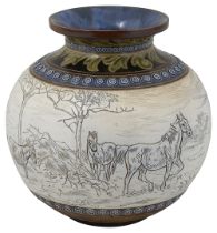 Hannah Bolton Barlow (1851-1916) A Doulton Lambeth stoneware vase