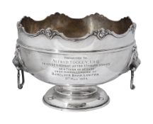 A George V silver presentation rose bowl