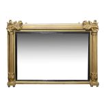 A William IV giltwood gesso overmantel mirror