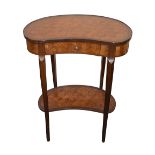 A French Louis XVI style kingwood and mahogany occasional table