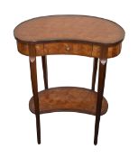 A French Louis XVI style kingwood and mahogany occasional table