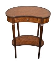A French Louis XVI style kingwood and mahogany occasional table