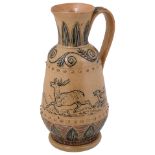 Hannah Bolton Barlow (1851-1916) A Doulton Lambeth stoneware ewer