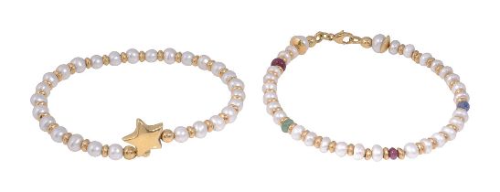 A pair of pearl bracelets