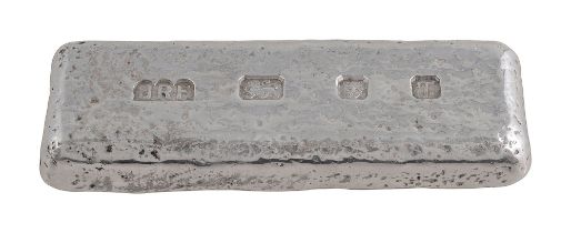 An Elizabeth II cast silver ingot