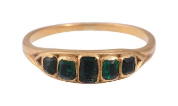 An early 19th century emerald sentimental ring
